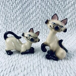 Vintage 1950's Si And Am Siamese Cat Salt Pepper Shakers Lady & The Tramp Disney